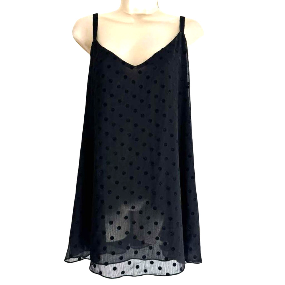 Torrid Black Swiss Dot Lined Camisole Tank Top Sleeveless Shirt Adjustable sz 4X